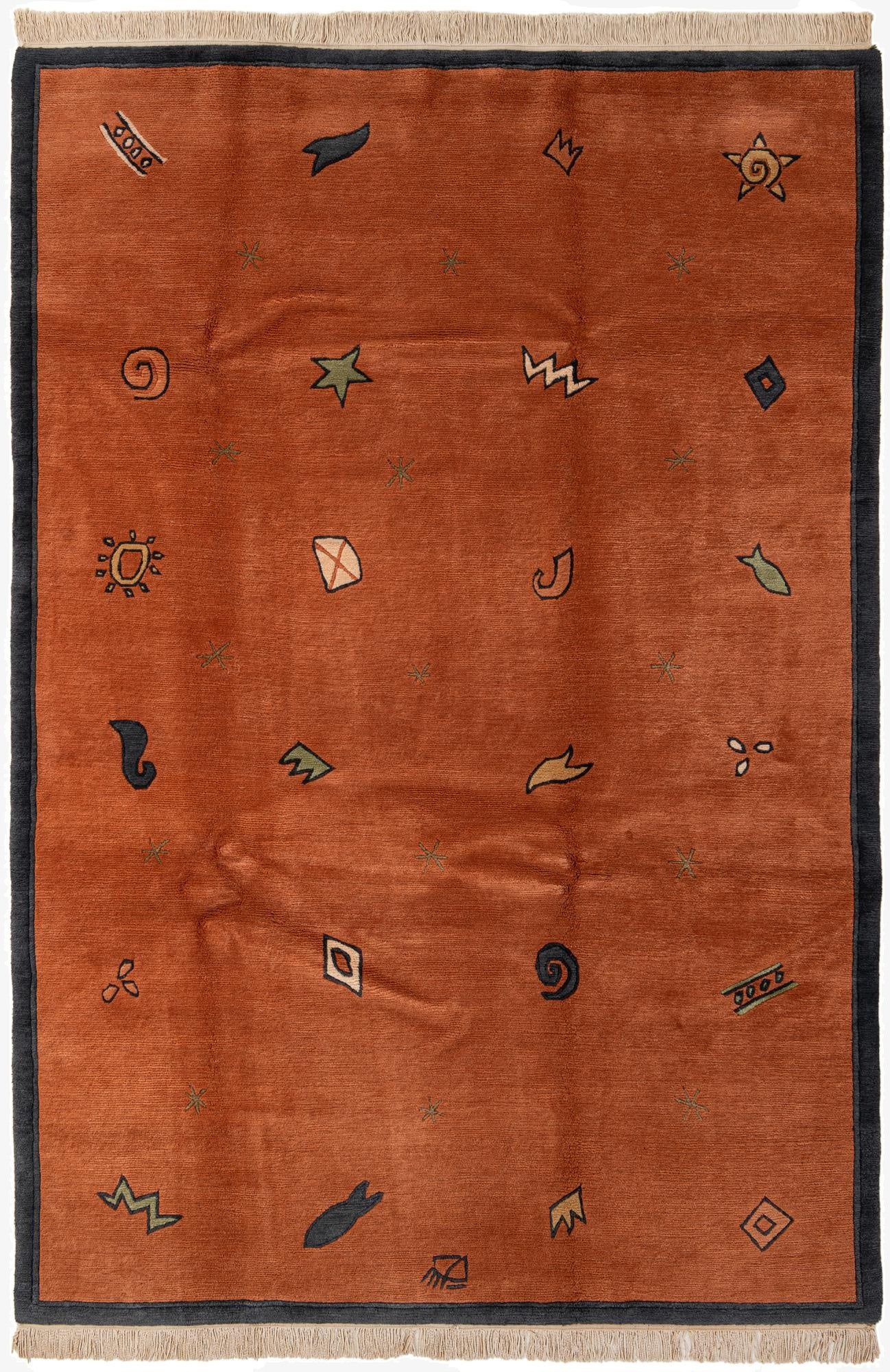 6' 7 x 9' 7  Hand Knotted Nepal Wool Rug