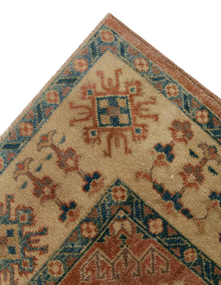 Detail image of 4' x 5' 9 Hand Knotted Oushak Wool Rug