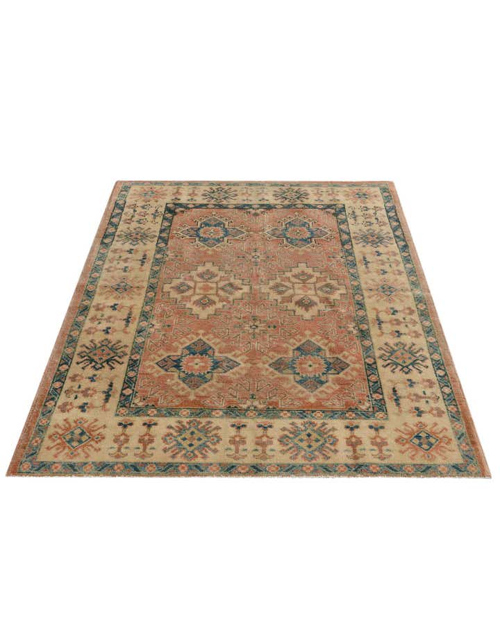 4' x 5' 9 Hand Knotted Oushak Wool Rug