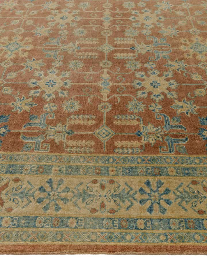 8' 1 x 9' 9 Hand Knotted Oushak Wool Rug