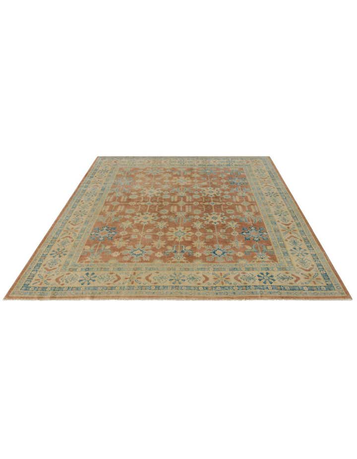 8' 1 x 9' 9 Hand Knotted Oushak Wool Rug