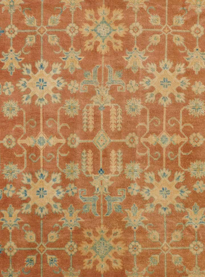 8' 1 x 9' 9 Hand Knotted Oushak Wool Rug
