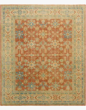 8' 1 x 9' 9 Hand Knotted Oushak Wool Rug