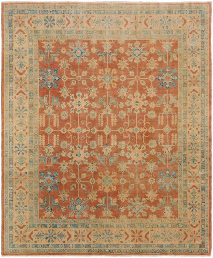 Detail image of 8' 1 x 9' 9 Hand Knotted Oushak Wool Rug