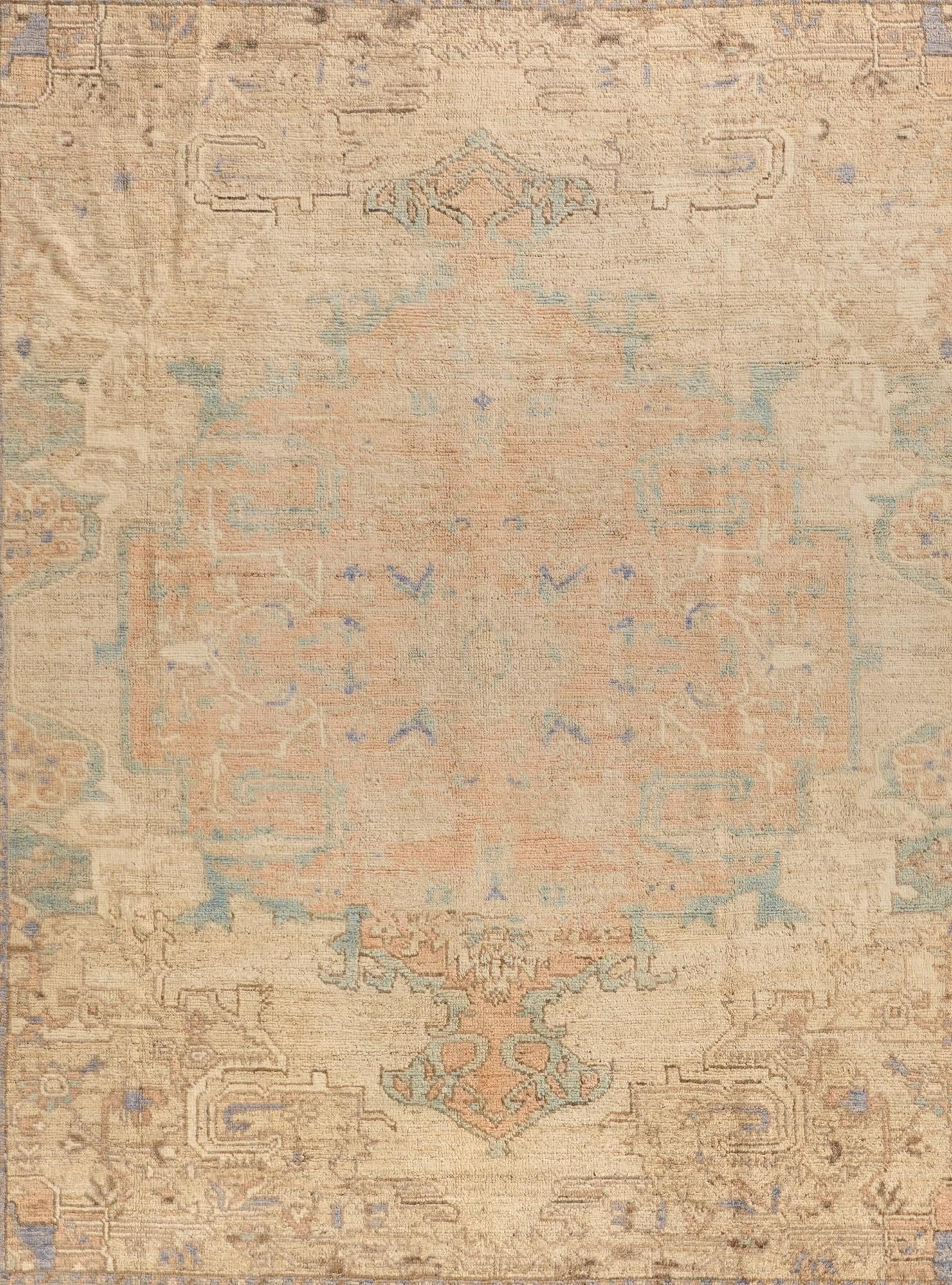 8' 5 x 10' 2 Hand Knotted Oushak Wool Rug