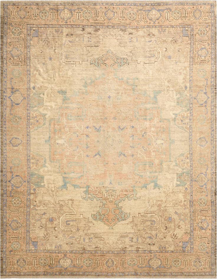 Detail image of 8' 5 x 10' 2 Hand Knotted Oushak Wool Rug