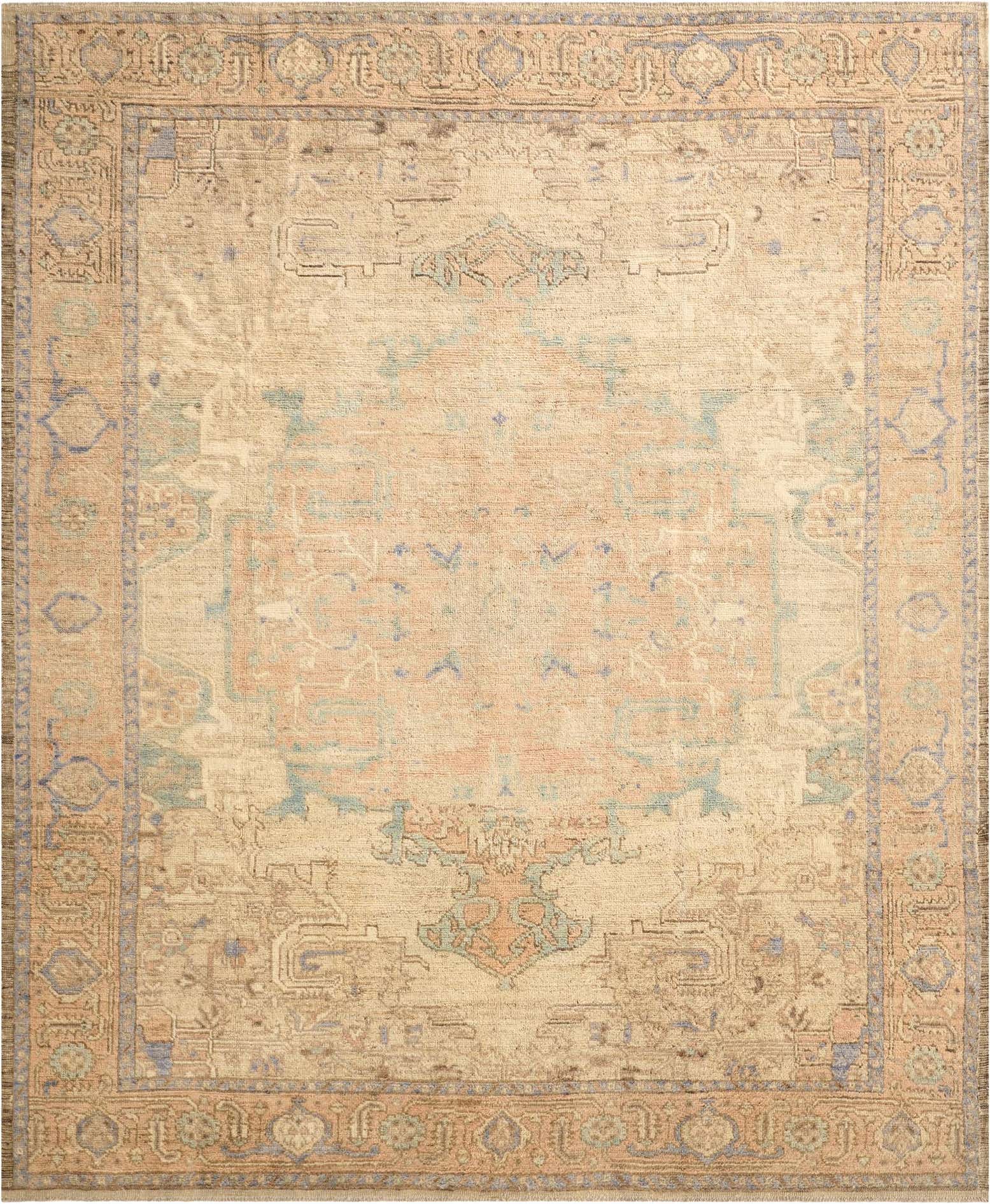 8' 5 x 10' 2 Hand Knotted Oushak Wool Rug