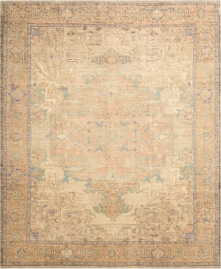 8' 5 x 10' 2 Hand Knotted Oushak Wool Rug