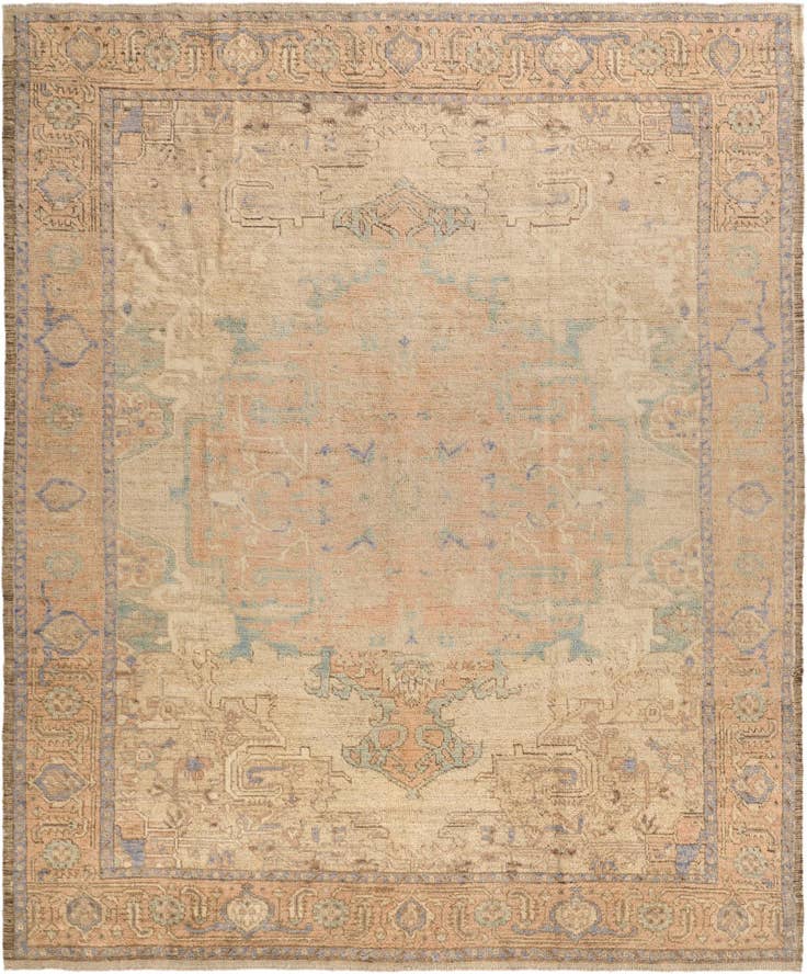 Detail image of 8' 5 x 10' 2 Hand Knotted Oushak Wool Rug
