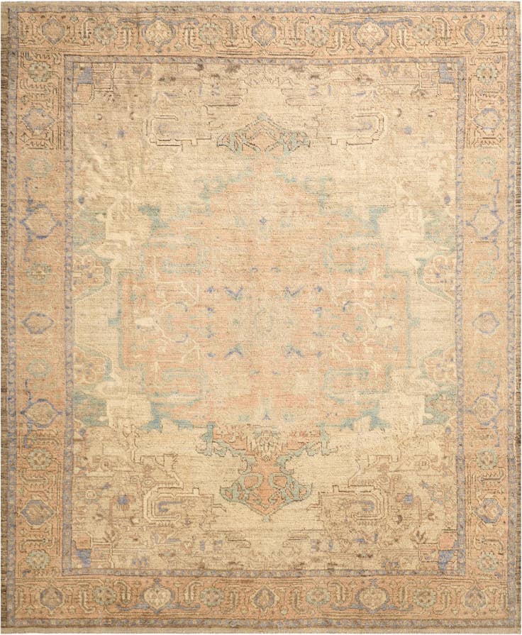 Detail image of 8' 5 x 10' 2 Hand Knotted Oushak Wool Rug