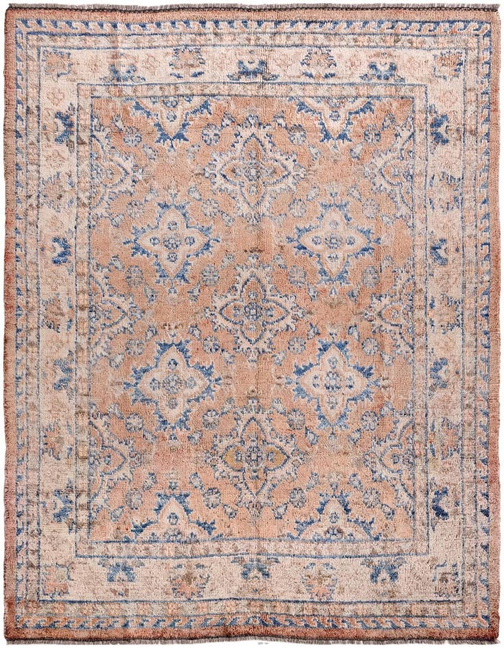 Detail image of 5' 2 x 6' 11 Hand Knotted Oushak Wool Rug