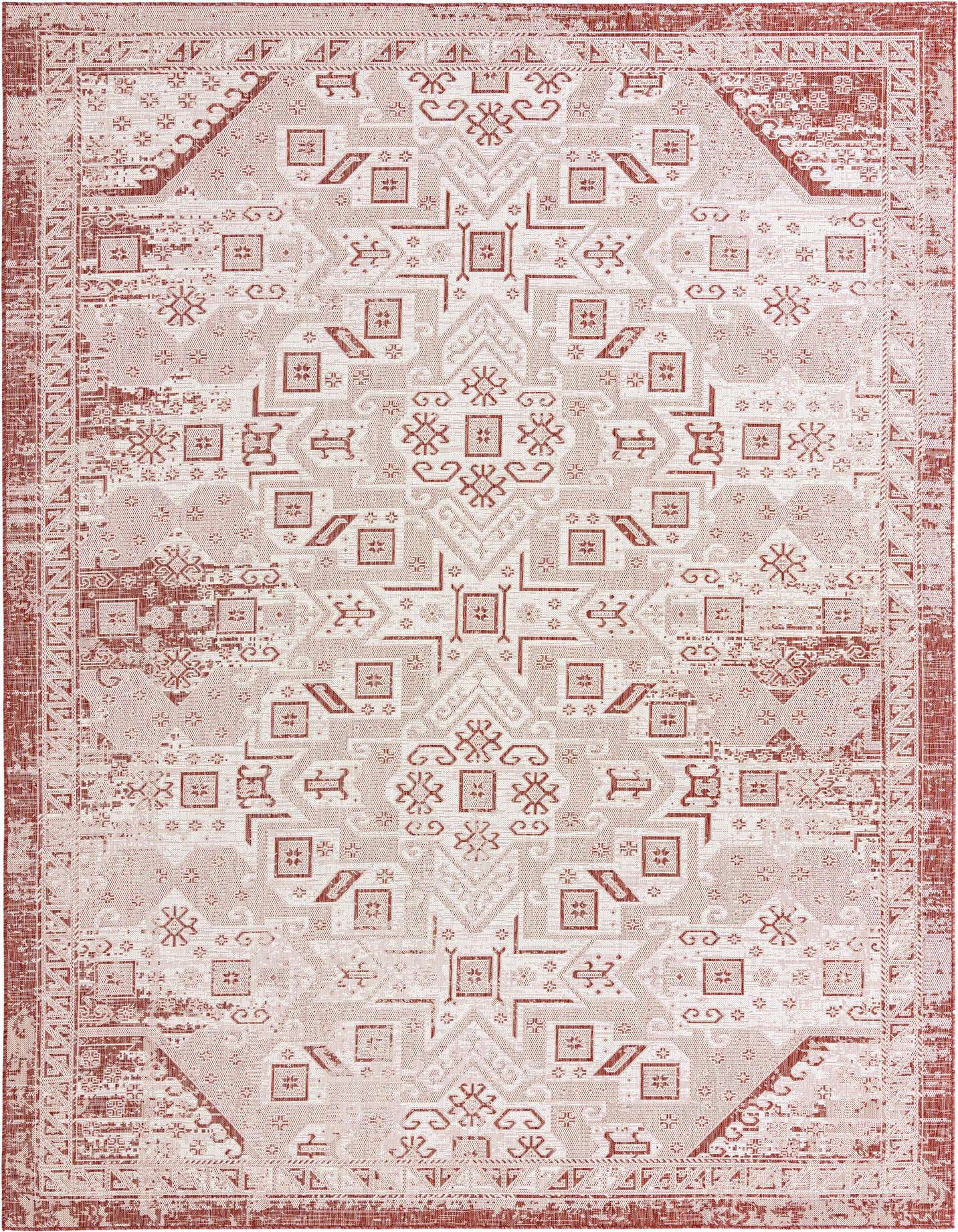 10' x 14' Easy-Clean Aztec Indoor / Outdoor Rug