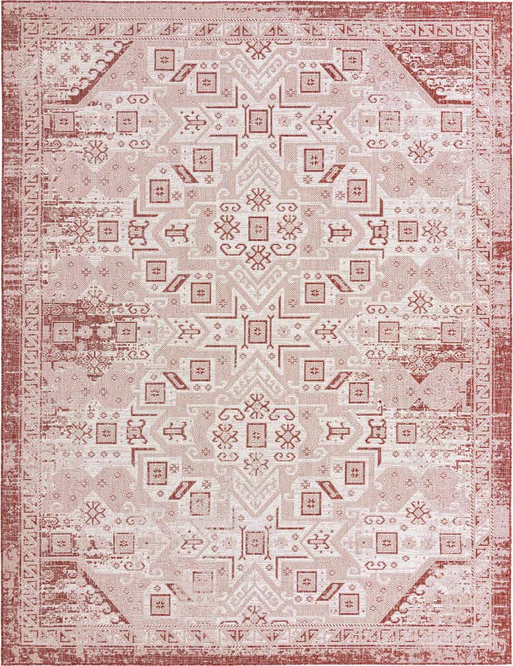 10' x 13' Easy-Clean Aztec Indoor / Outdoor Rug