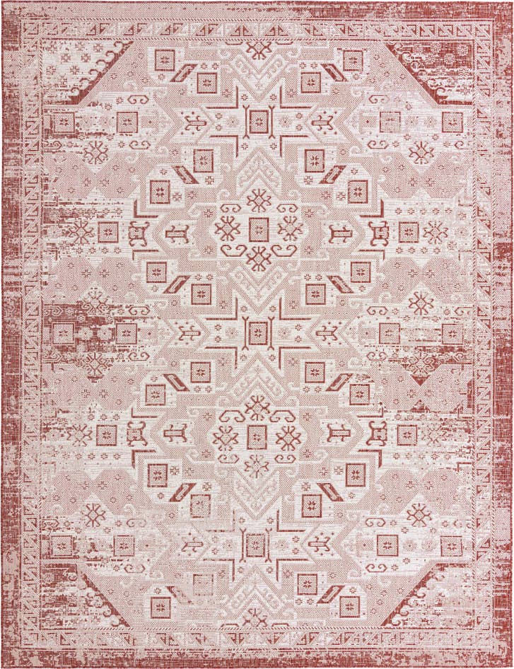 Detail image of 10' x 13' Easy-Clean Aztec Indoor / Outdoor Rug