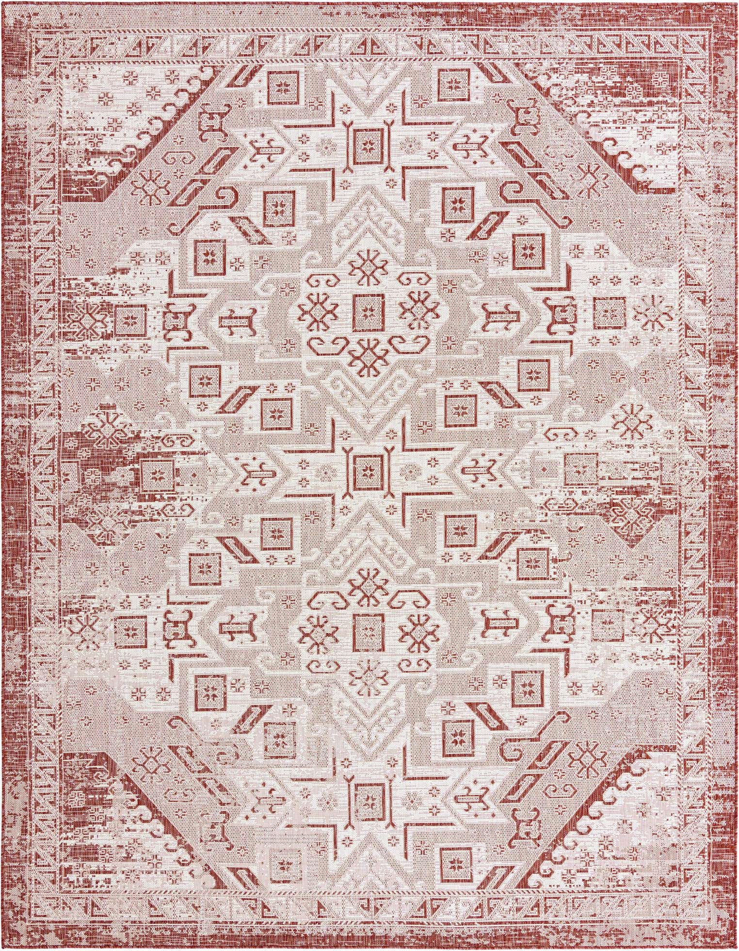 9' x 12' Easy-Clean Aztec Indoor / Outdoor Rug