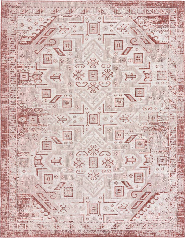 Detail image of 7' 10 x 11' Easy-Clean Aztec Indoor / Outdoor Rug