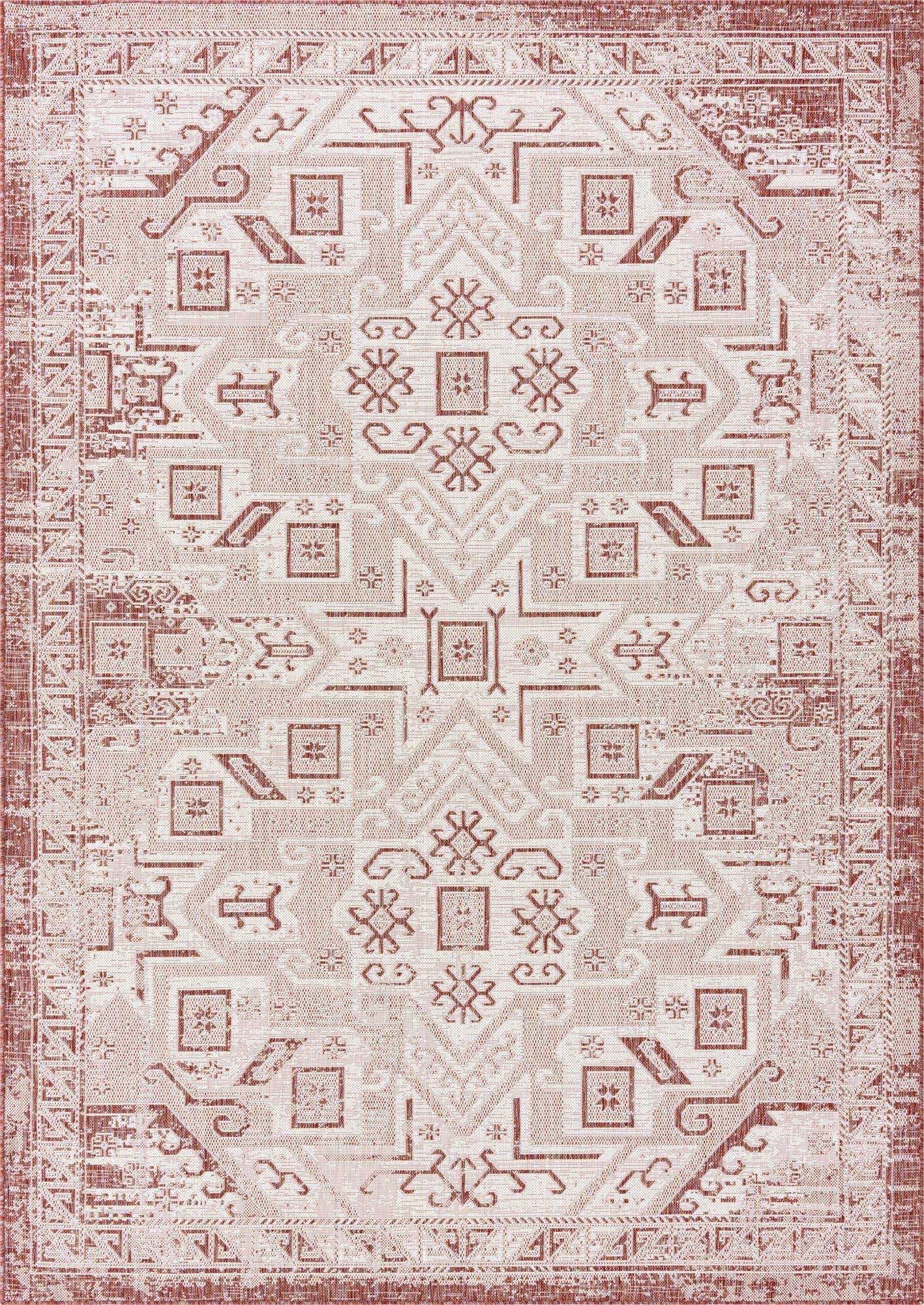 7' x 10' Easy-Clean Aztec Indoor / Outdoor Rug