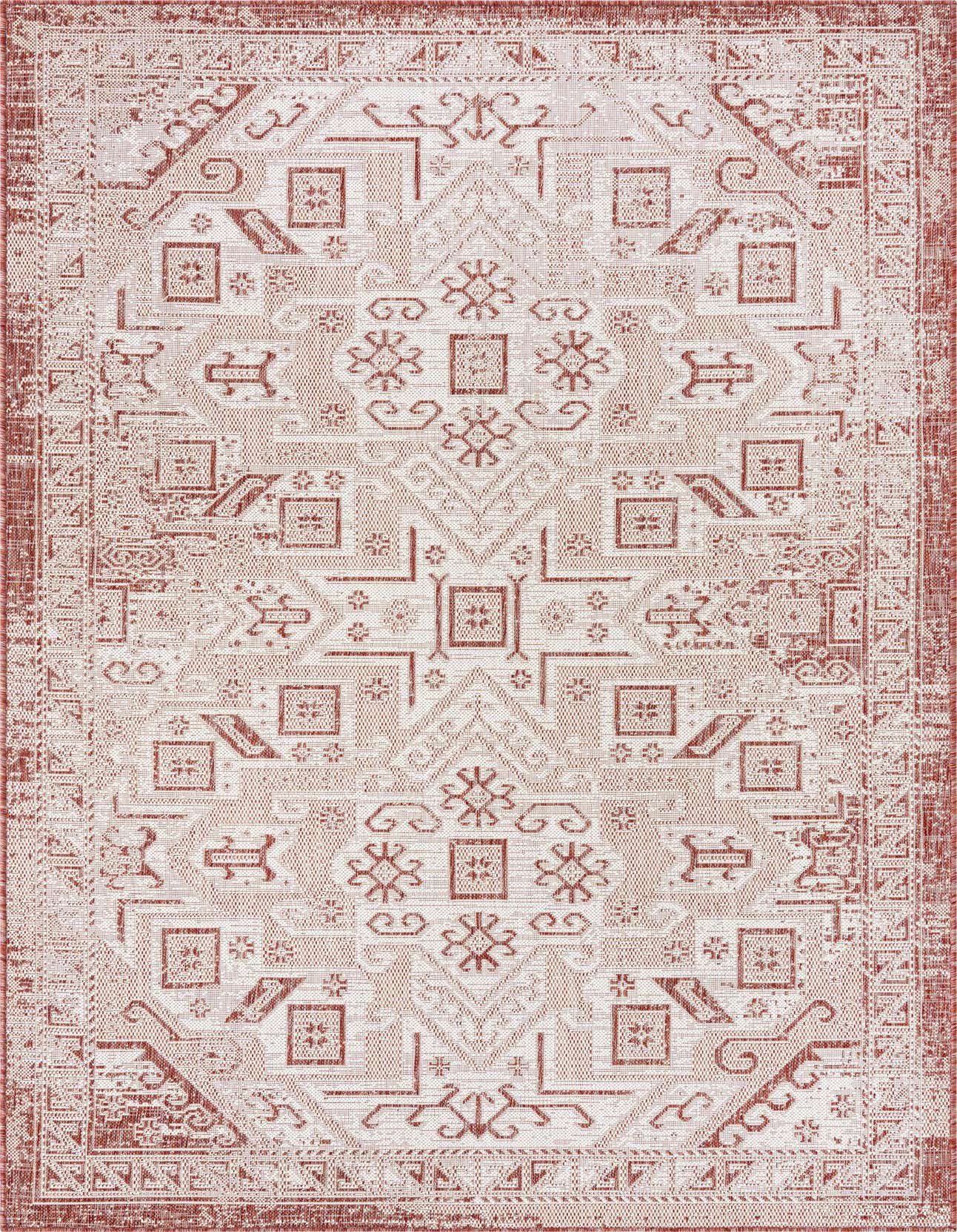 5' 3 x 8' Easy-Clean Aztec Indoor / Outdoor Rug