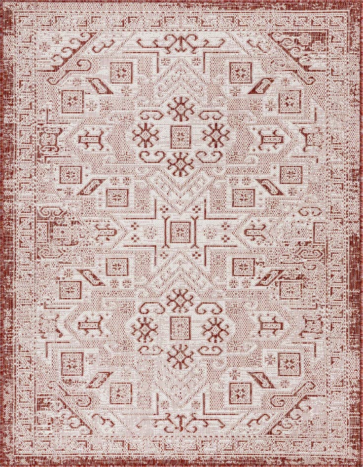 Detail image of 4' x 6' Easy-Clean Aztec Indoor / Outdoor Rug