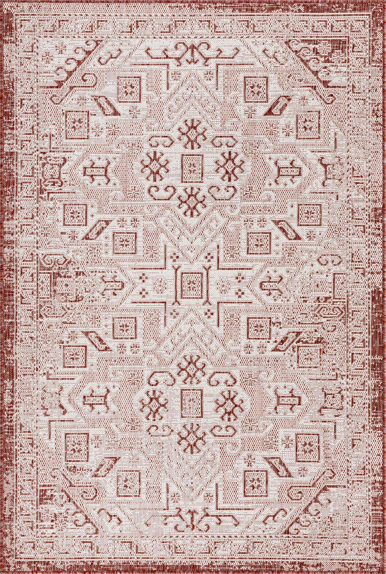 4' x 6' Easy-Clean Aztec Indoor / Outdoor Rug