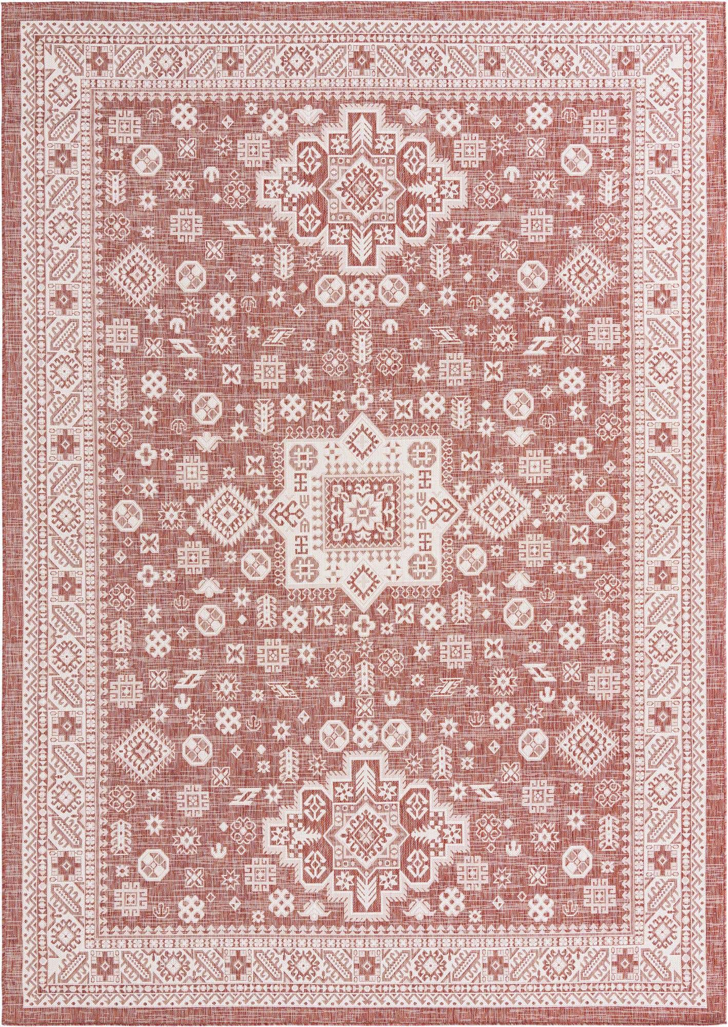 10' x 14' Easy-Clean Aztec Indoor / Outdoor Rug