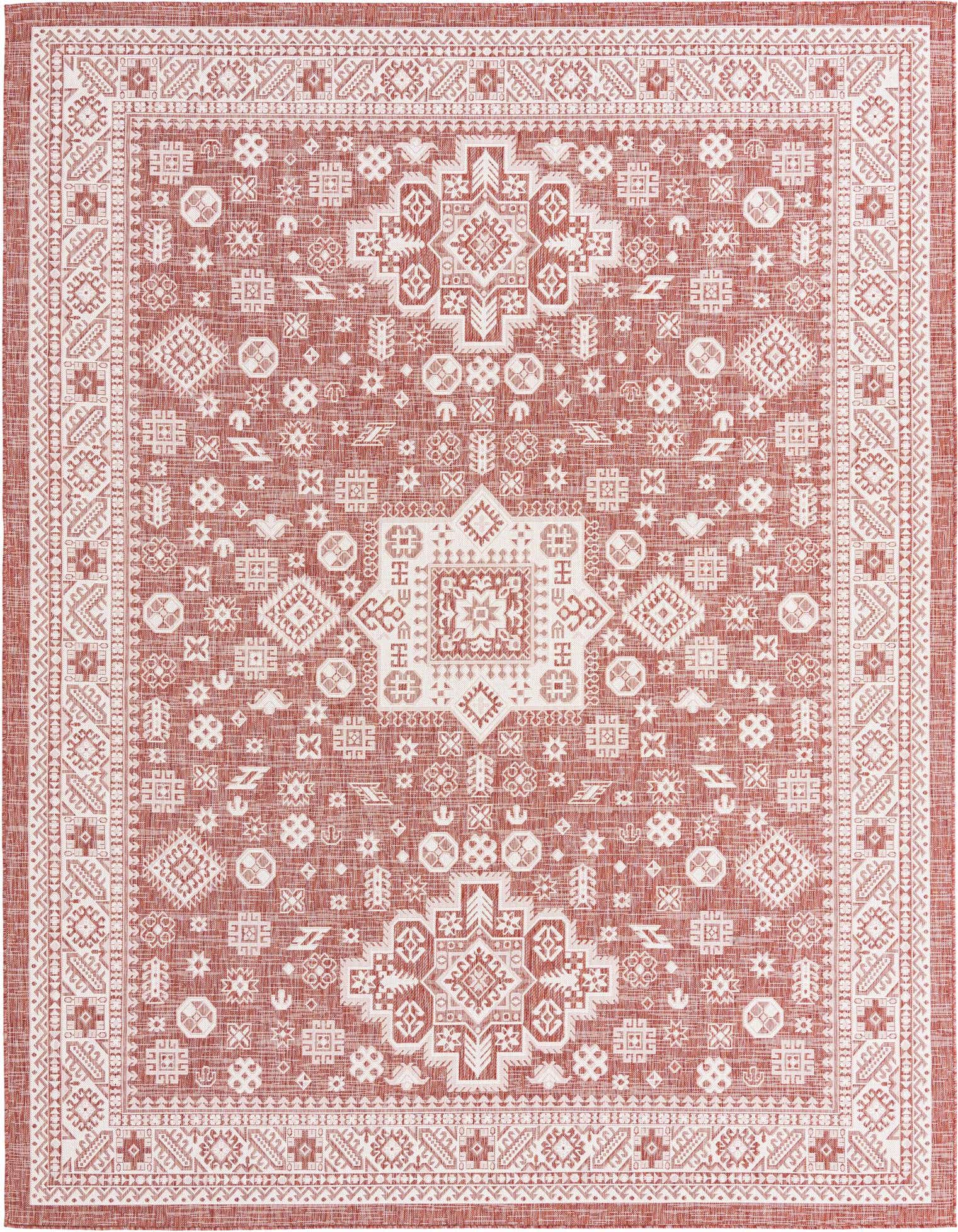10' x 13' Easy-Clean Aztec Indoor / Outdoor Rug