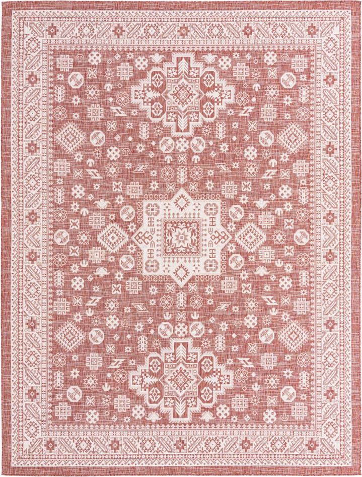 Detail image of 10' x 13' Easy-Clean Aztec Indoor / Outdoor Rug