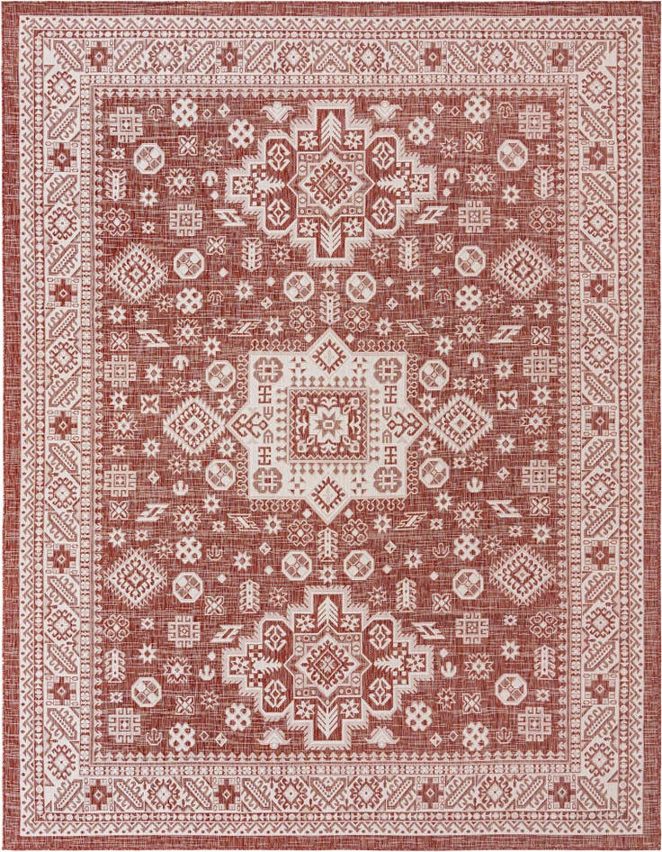 Detail image of 9' x 12' Easy-Clean Aztec Indoor / Outdoor Rug