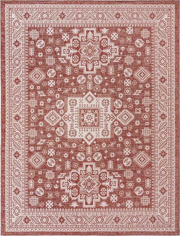 9' x 12' Easy-Clean Aztec Indoor / Outdoor Rug