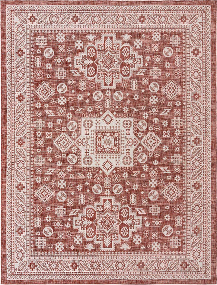 Detail image of 9' x 12' Easy-Clean Aztec Indoor / Outdoor Rug