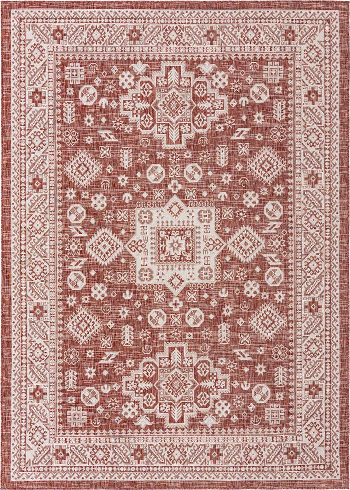 7' 10 x 11' Easy-Clean Aztec Indoor / Outdoor Rug