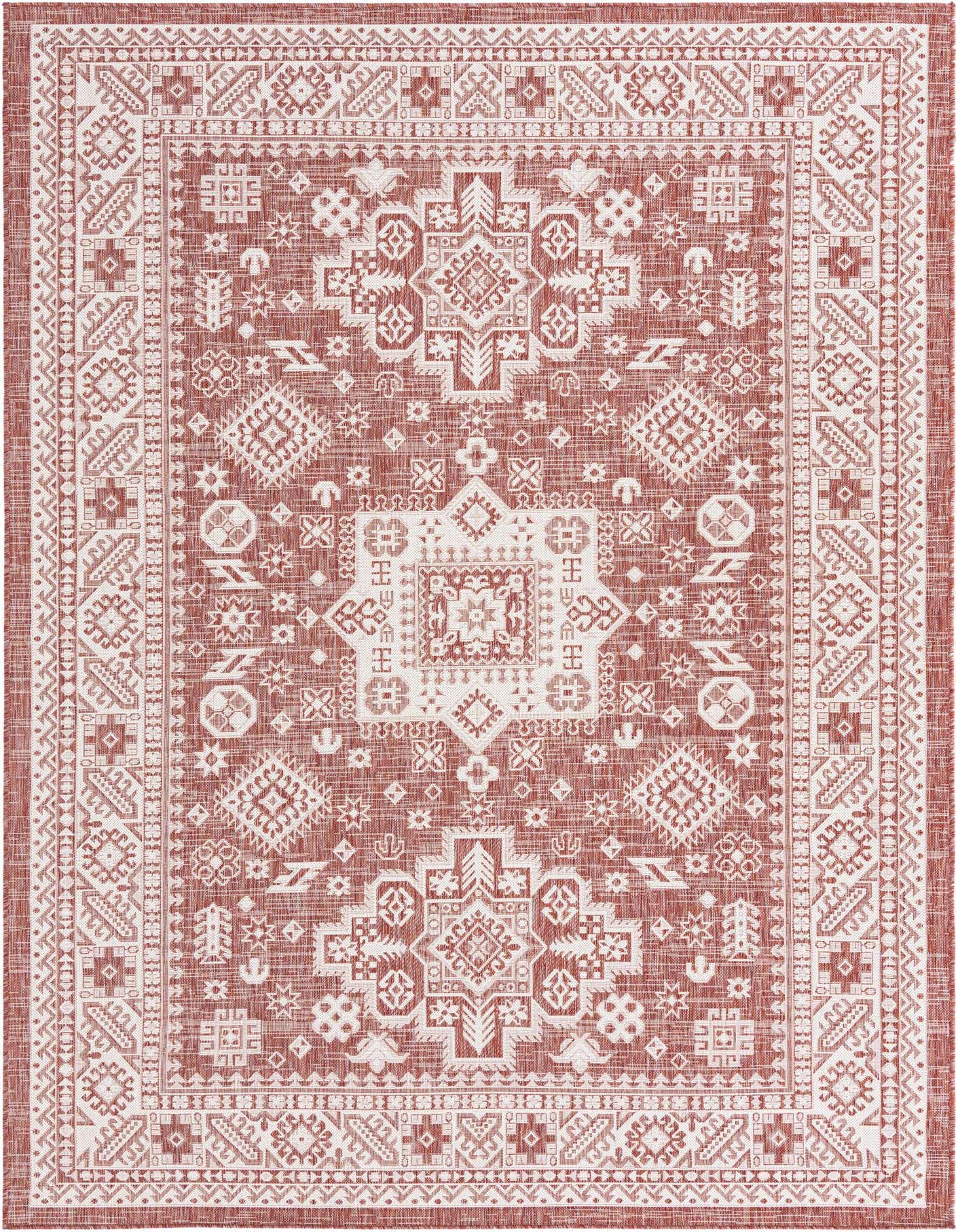 7' x 10' Easy-Clean Aztec Indoor / Outdoor Rug