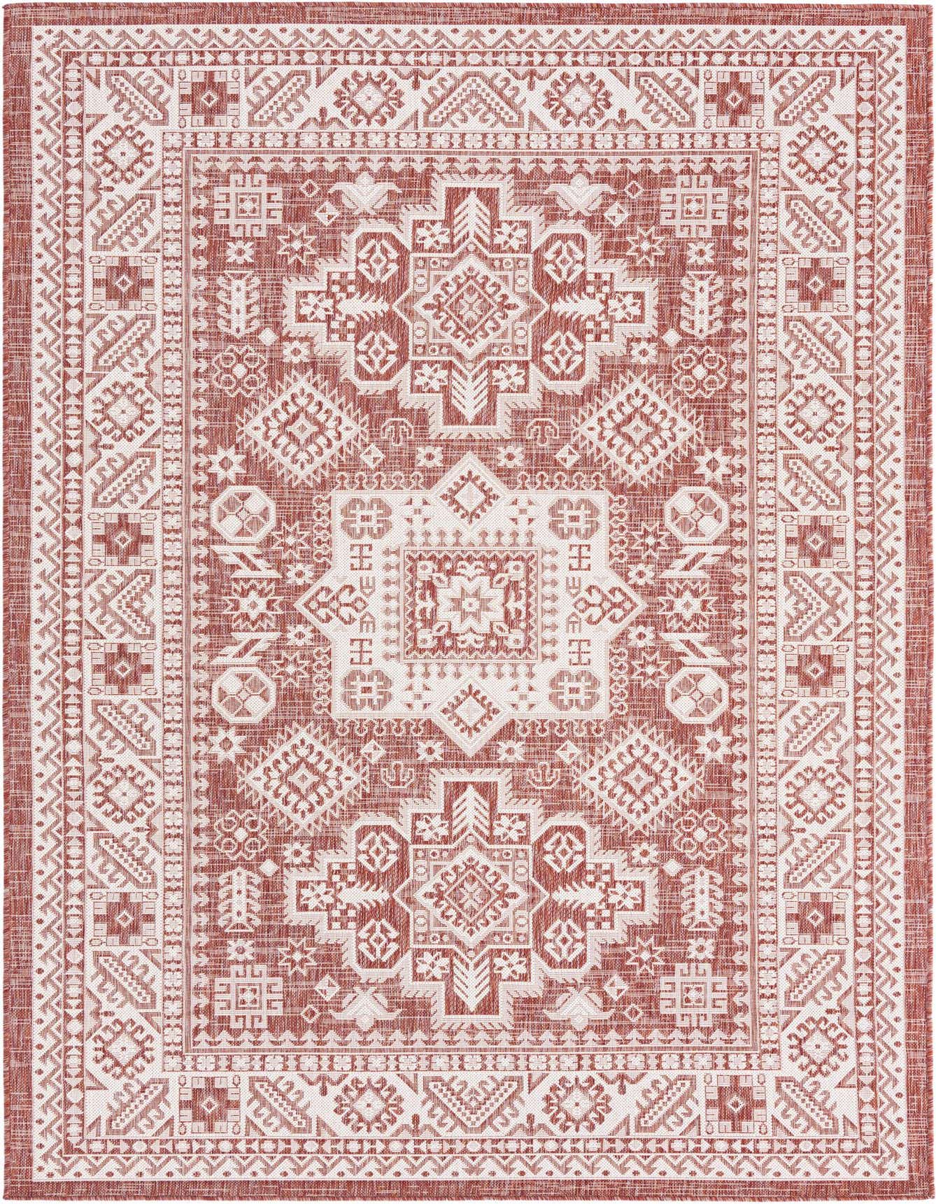 6' x 9' Easy-Clean Aztec Indoor / Outdoor Rug