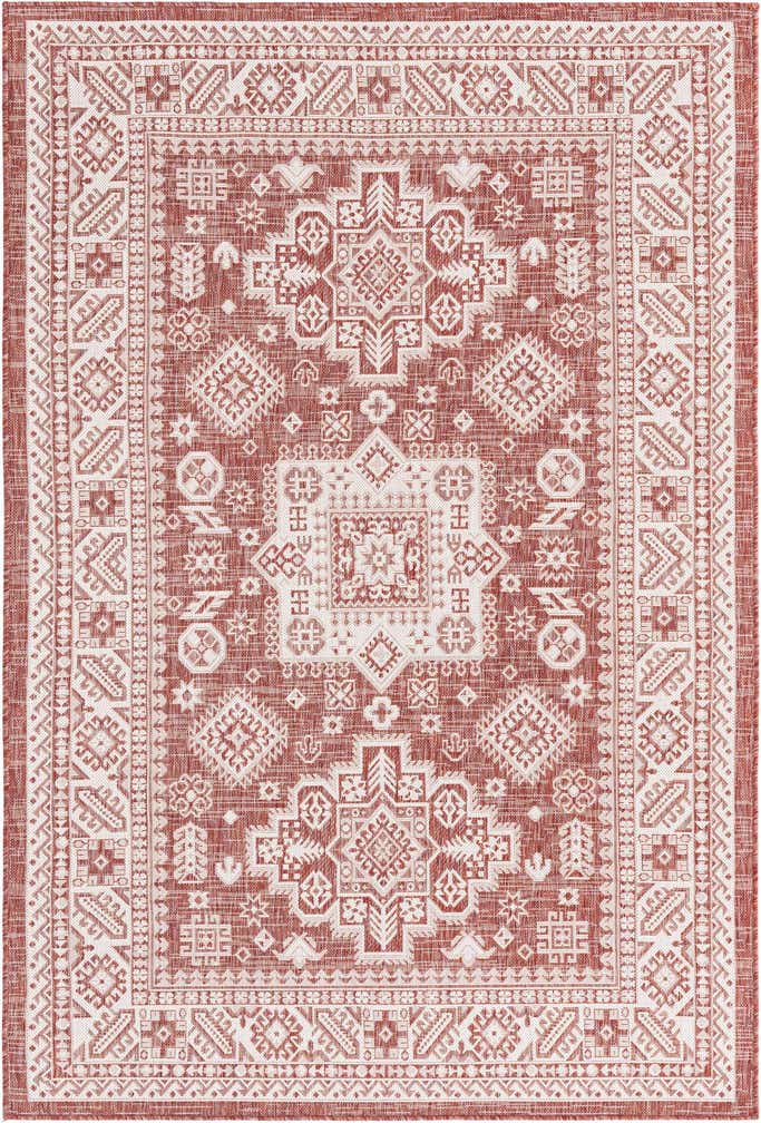 5' 3 x 8' Easy-Clean Aztec Indoor / Outdoor Rug