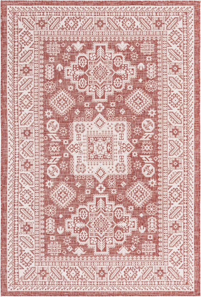 Detail image of 5' 3 x 8' Easy-Clean Aztec Indoor / Outdoor Rug