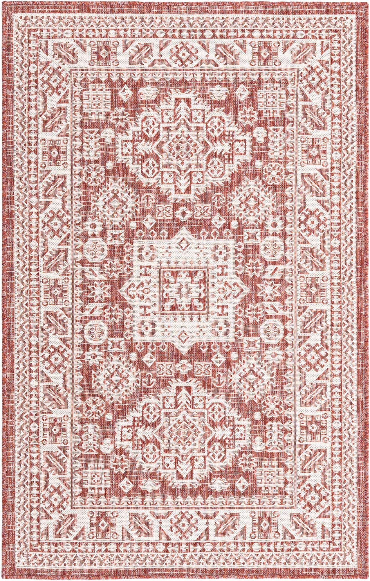 3' x 5' 3 Easy-Clean Aztec Indoor / Outdoor Rug