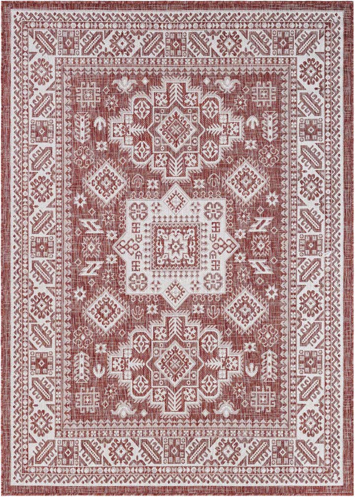 5' 3 x 7' Easy-Clean Aztec Indoor / Outdoor Rug