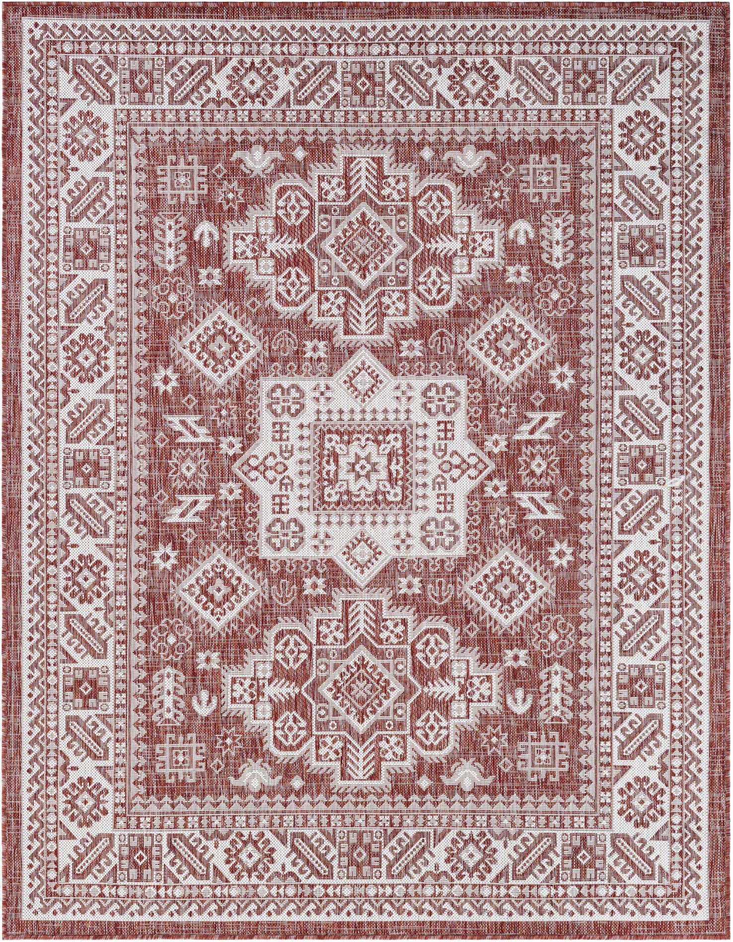 5' 3 x 7' Easy-Clean Aztec Indoor / Outdoor Rug