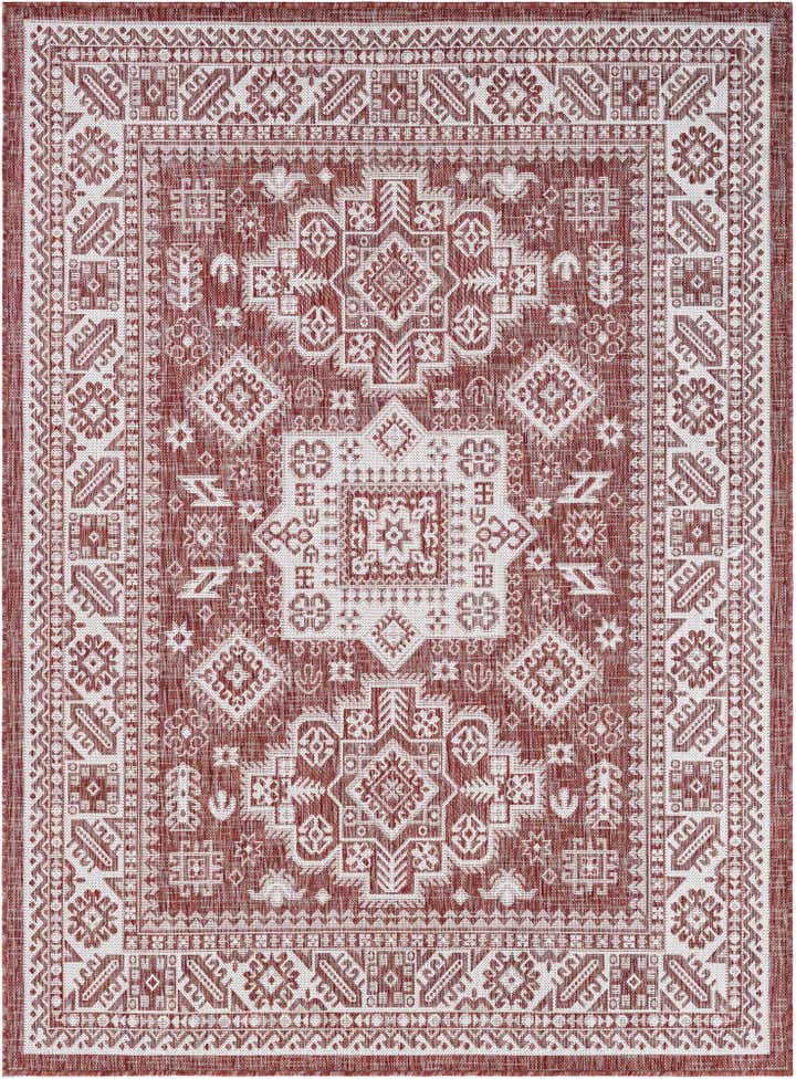 5' 3 x 7' Easy-Clean Aztec Indoor / Outdoor Rug
