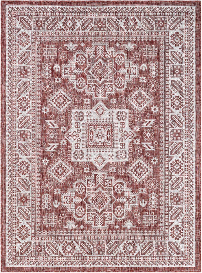Detail image of 5' 3 x 7' Easy-Clean Aztec Indoor / Outdoor Rug