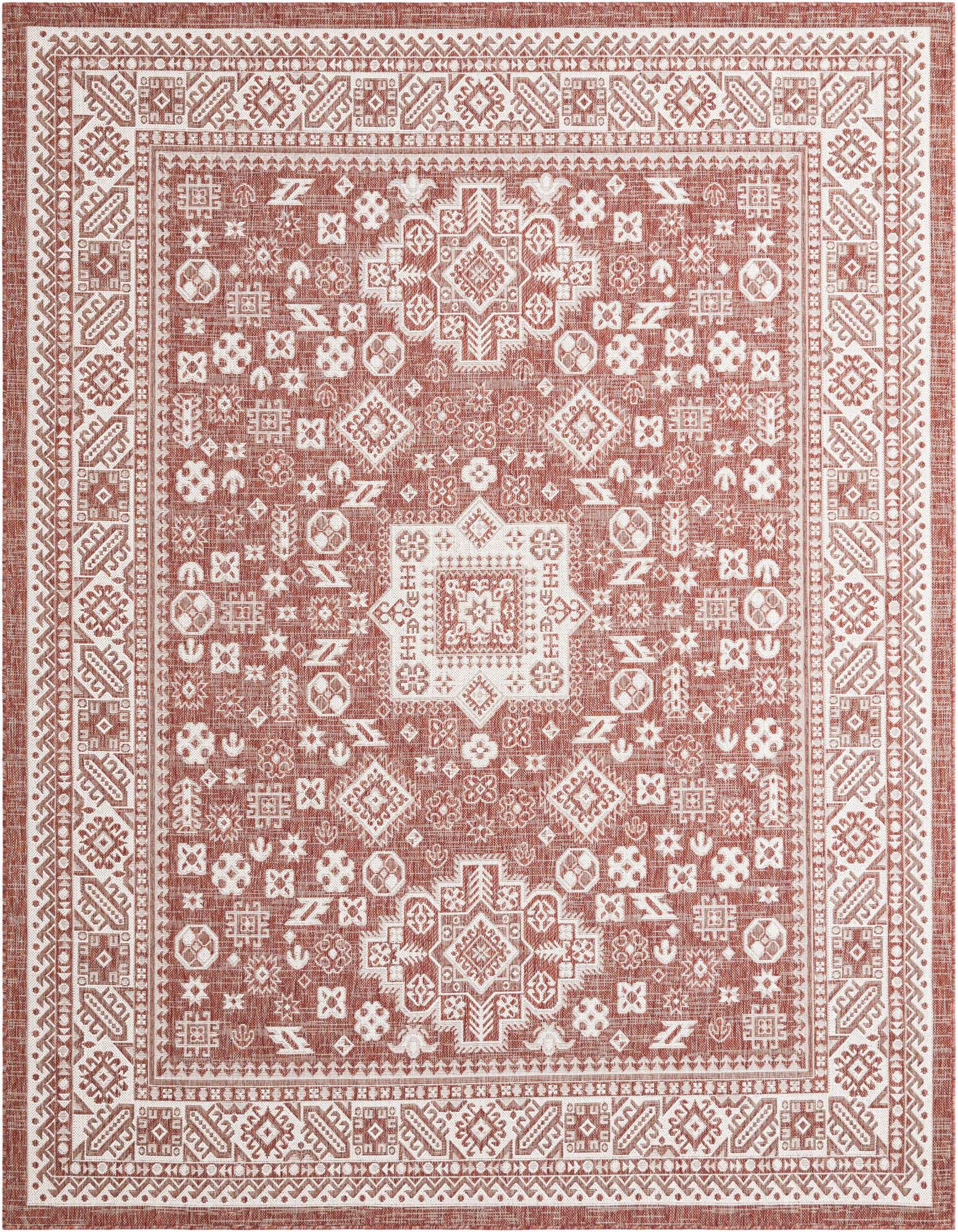 7' 10 x 10' Easy-Clean Aztec Indoor / Outdoor Rug