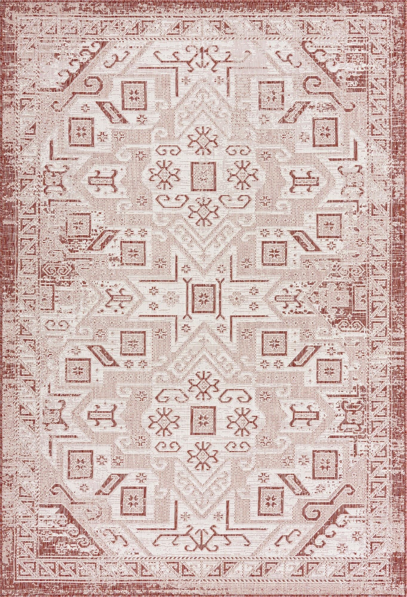 6' x 9'  Washable Aztec Indoor / Outdoor Rug