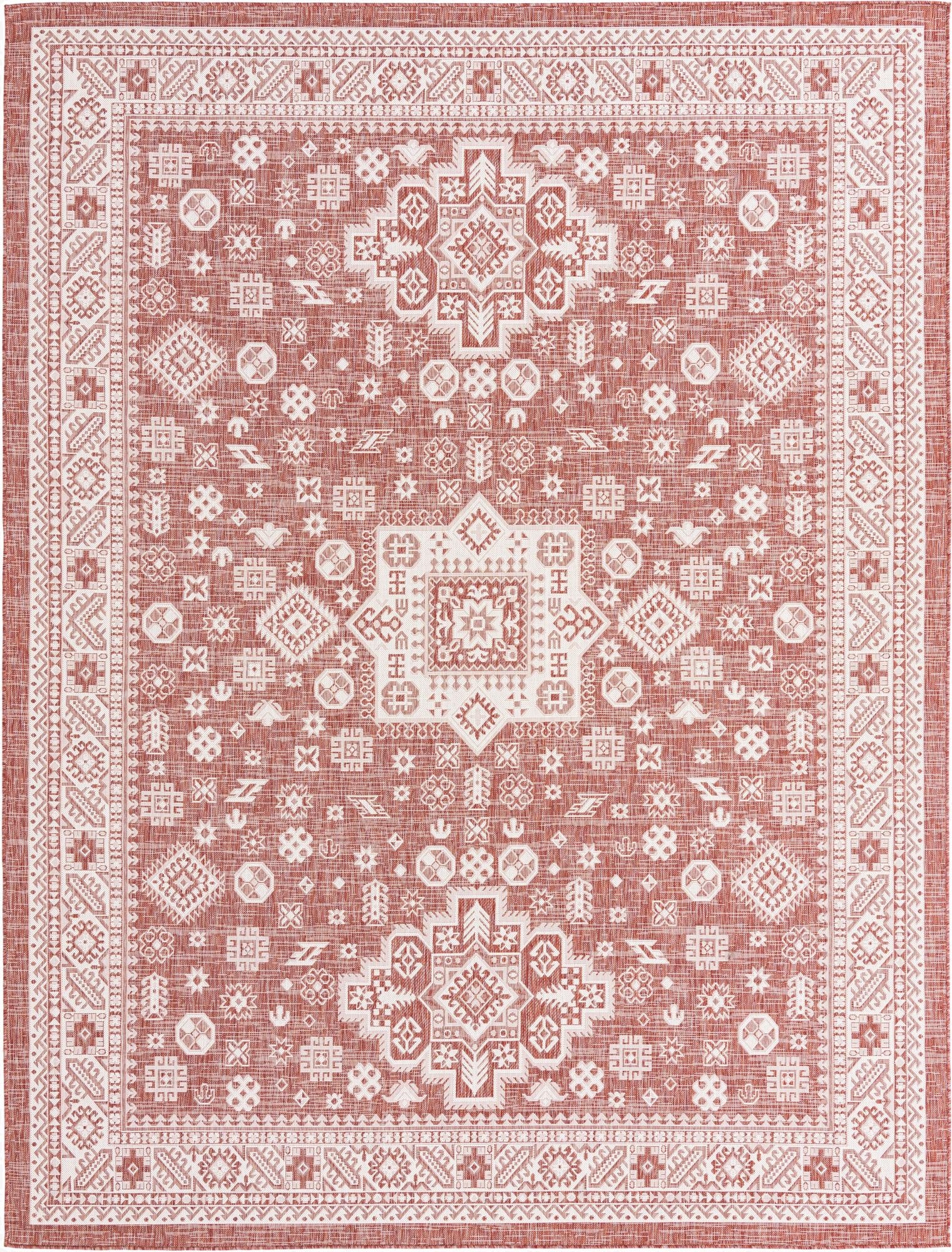 Primary image 10' x 13'  Washable Aztec Indoor / Outdoor Rug