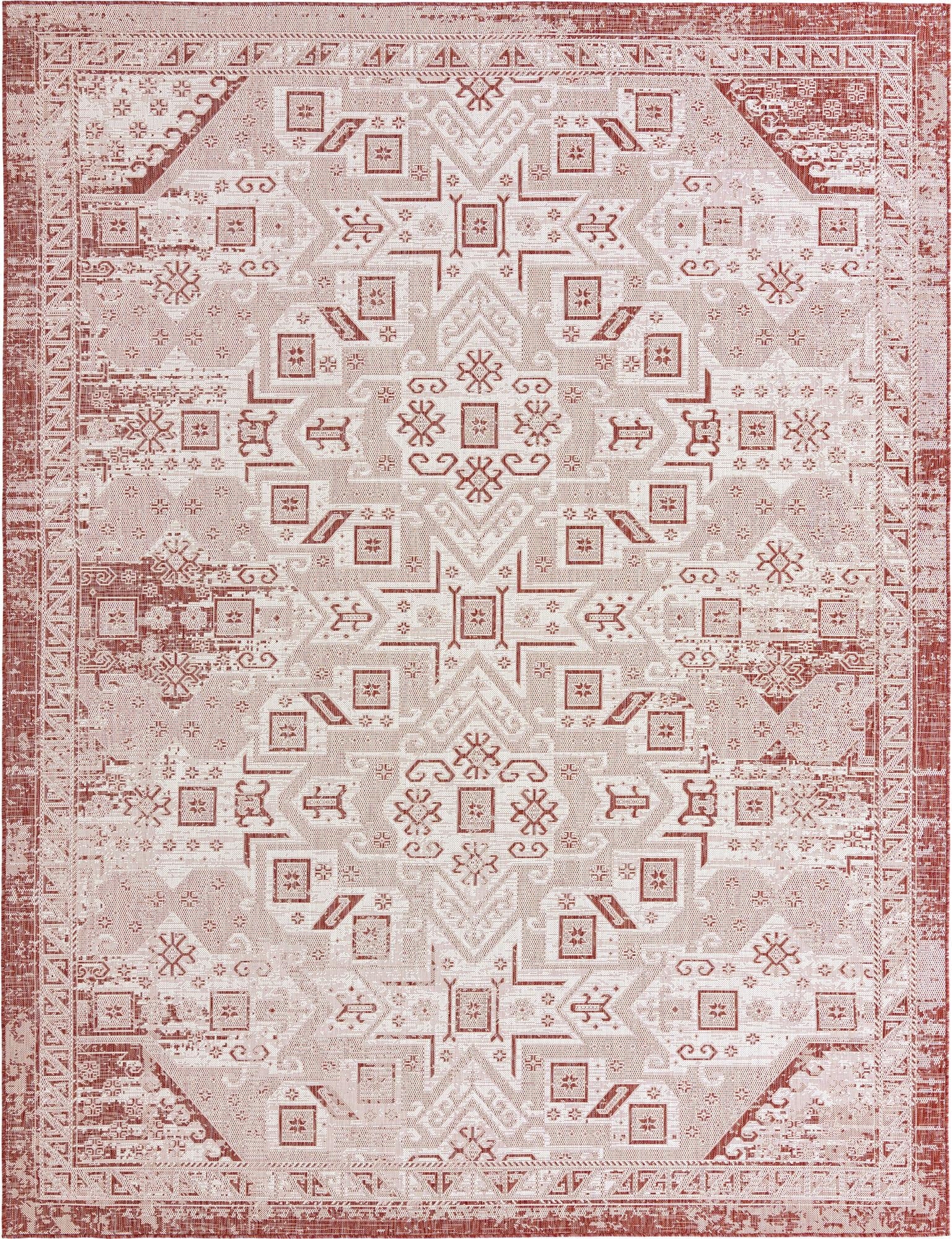 Primary image 10' x 13'  Washable Aztec Indoor / Outdoor Rug