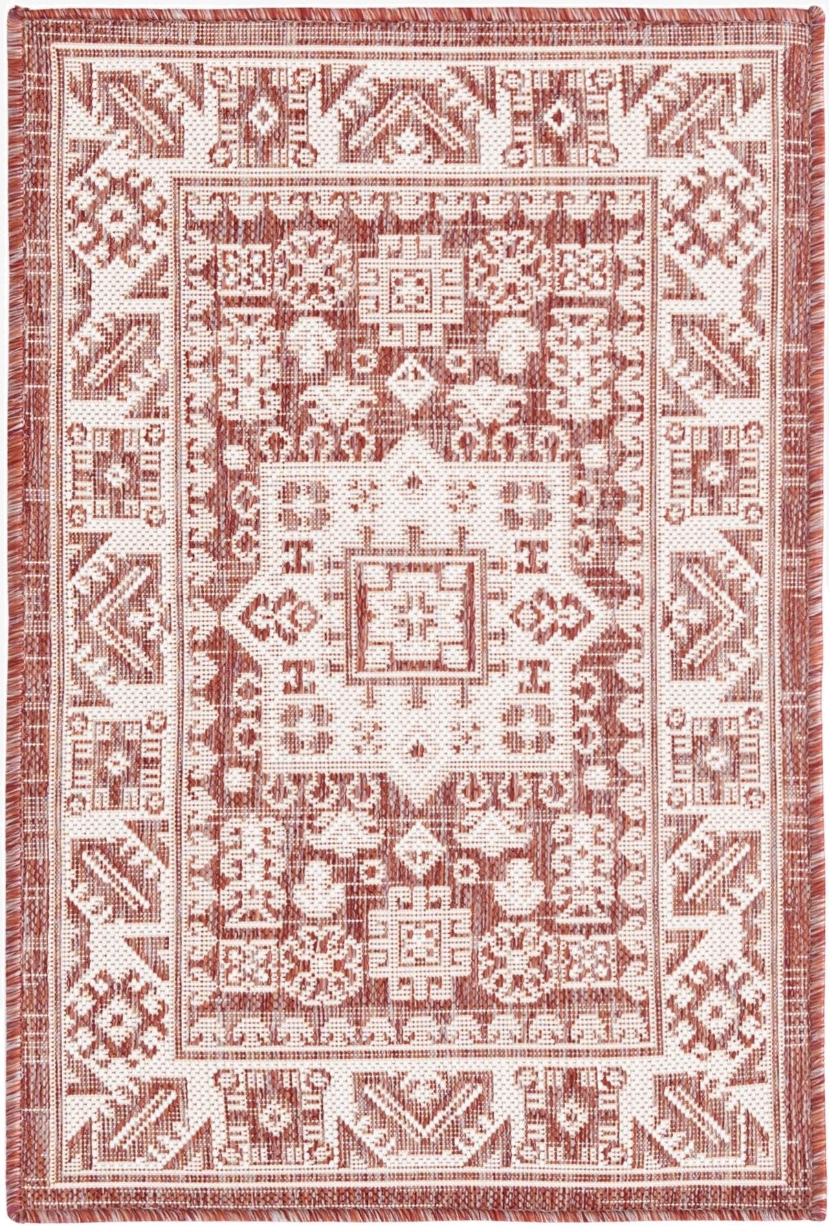 Primary image 2' x 3'  Washable Aztec Indoor / Outdoor Rug