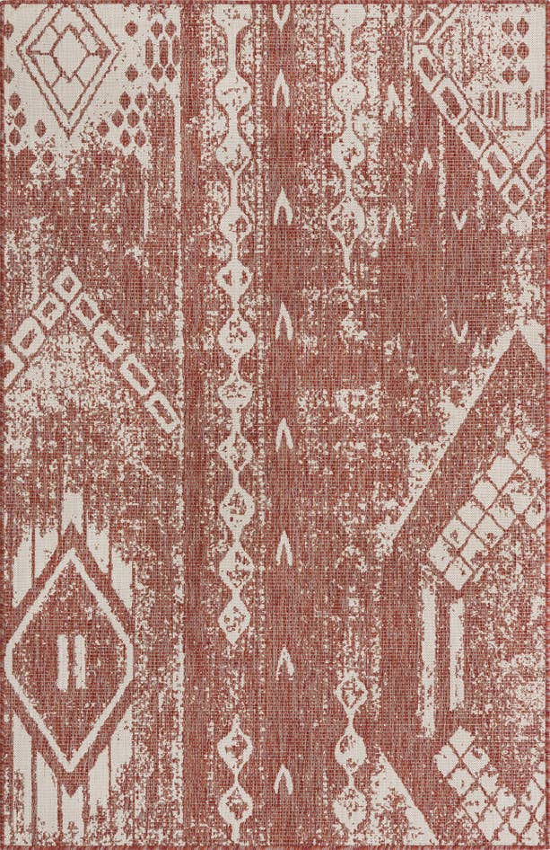 Detail image of 5' 3 x 8' Easy-Clean Bohemian Indoor / Outdoor Rug