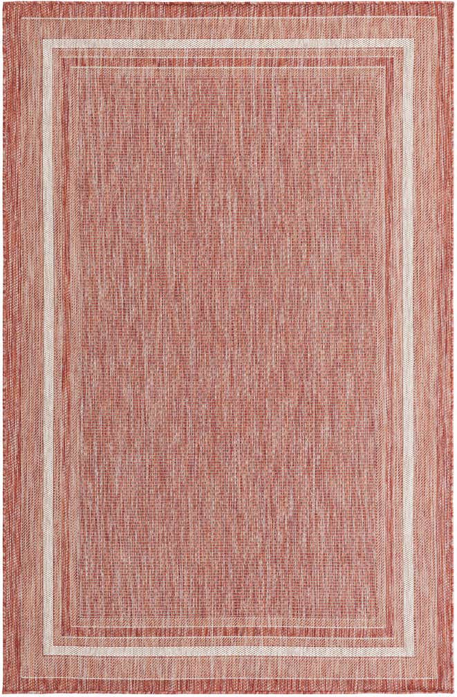 5' 3 x 8' Easy-Clean Border Indoor / Outdoor Rug