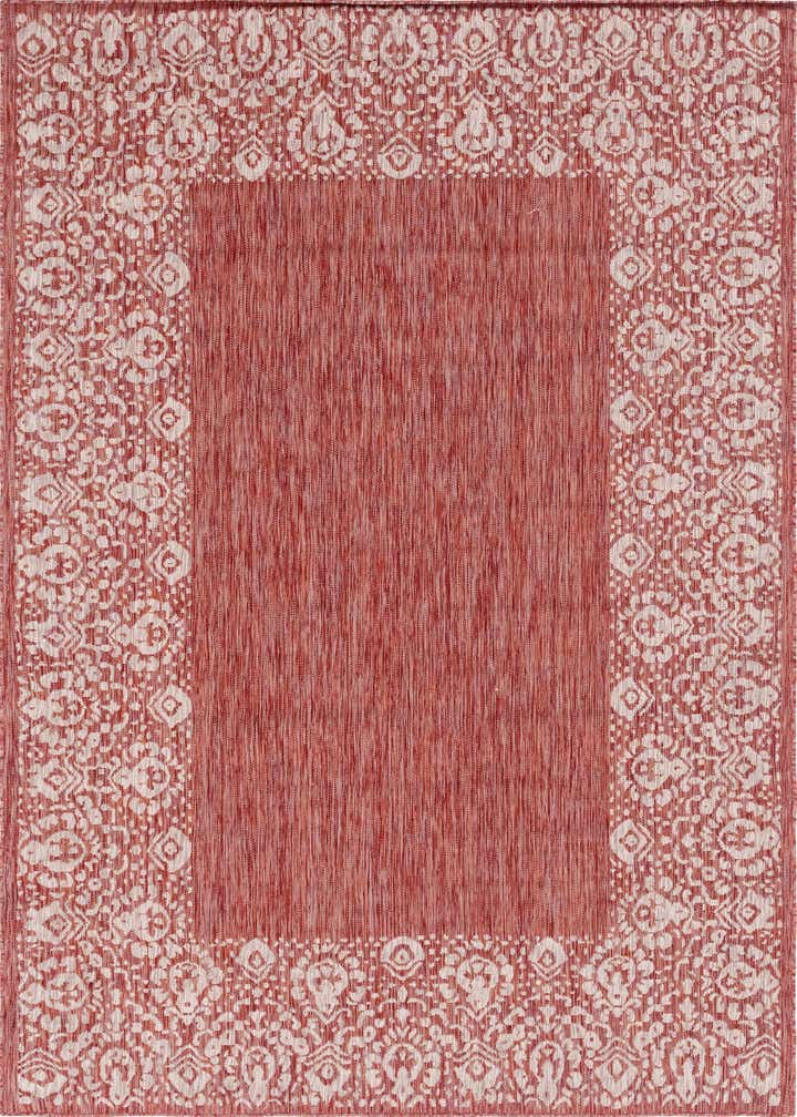 7' x 10' Easy-Clean Border Indoor / Outdoor Rug