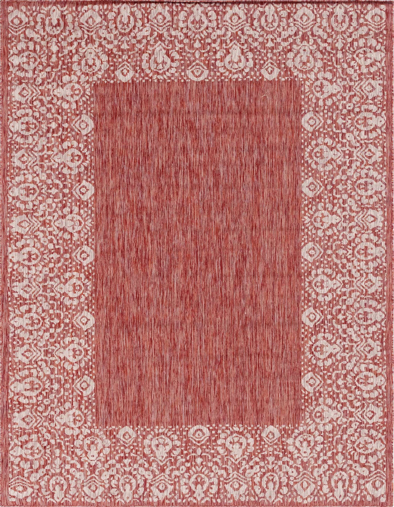 7' x 10' Easy-Clean Border Indoor / Outdoor Rug