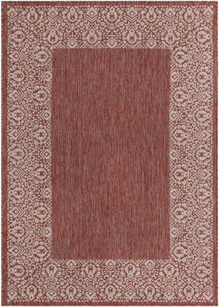 5' 3 x 8' Easy-Clean Border Indoor / Outdoor Rug